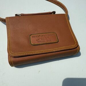 VTG Pine Mountain Leather Cross Body Tan Purse Weather Tested